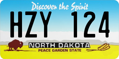 ND license plate HZY124