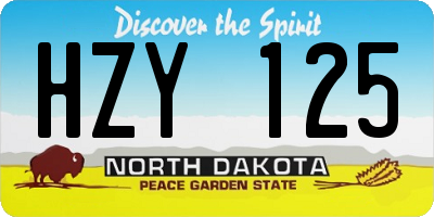 ND license plate HZY125
