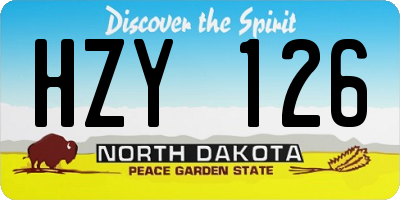 ND license plate HZY126