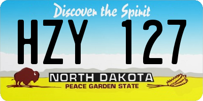 ND license plate HZY127