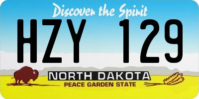ND license plate HZY129
