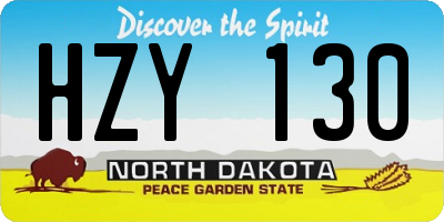 ND license plate HZY130