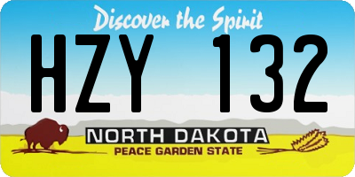 ND license plate HZY132
