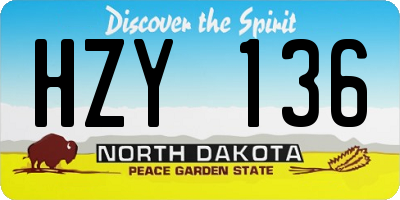 ND license plate HZY136