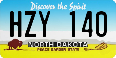 ND license plate HZY140