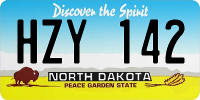 ND license plate HZY142