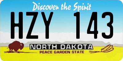 ND license plate HZY143
