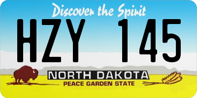 ND license plate HZY145