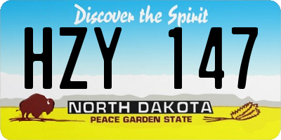 ND license plate HZY147