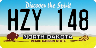 ND license plate HZY148