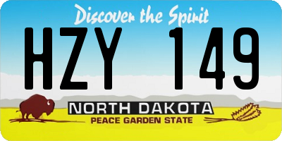 ND license plate HZY149