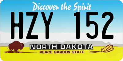 ND license plate HZY152