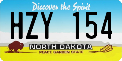 ND license plate HZY154