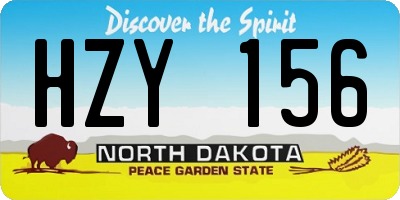 ND license plate HZY156