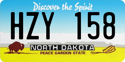 ND license plate HZY158