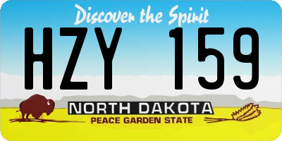 ND license plate HZY159
