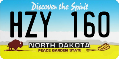 ND license plate HZY160