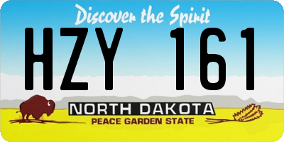 ND license plate HZY161