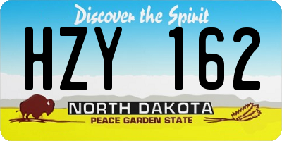 ND license plate HZY162