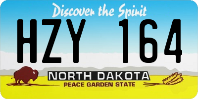 ND license plate HZY164