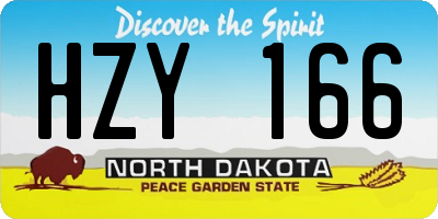 ND license plate HZY166