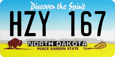 ND license plate HZY167