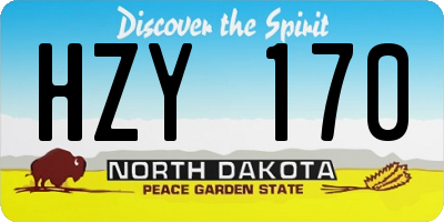 ND license plate HZY170