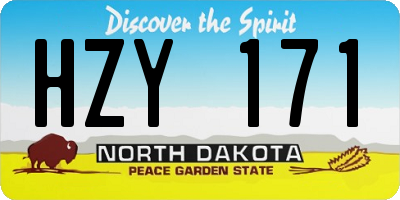 ND license plate HZY171