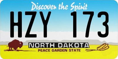ND license plate HZY173