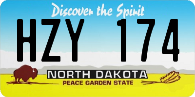 ND license plate HZY174