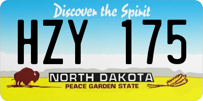 ND license plate HZY175
