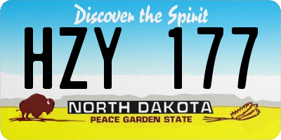 ND license plate HZY177