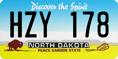 ND license plate HZY178