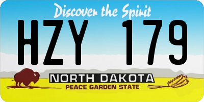 ND license plate HZY179