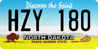 ND license plate HZY180