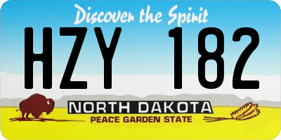 ND license plate HZY182