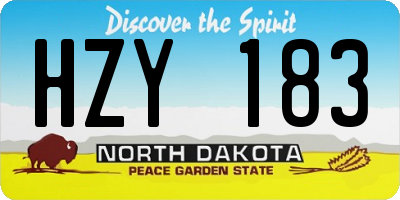 ND license plate HZY183