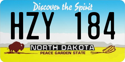 ND license plate HZY184