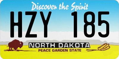 ND license plate HZY185
