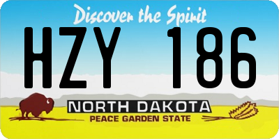 ND license plate HZY186