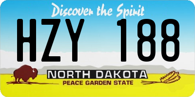 ND license plate HZY188