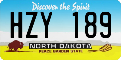 ND license plate HZY189
