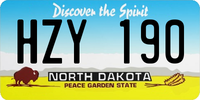 ND license plate HZY190