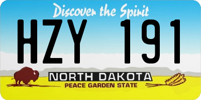 ND license plate HZY191