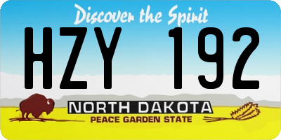ND license plate HZY192