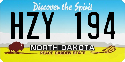 ND license plate HZY194