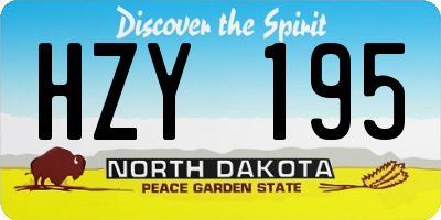 ND license plate HZY195