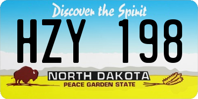 ND license plate HZY198