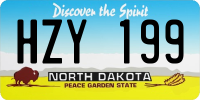 ND license plate HZY199