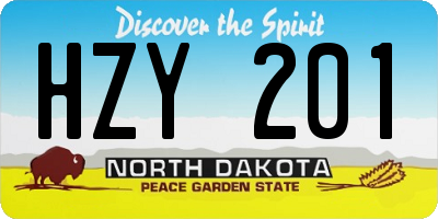 ND license plate HZY201